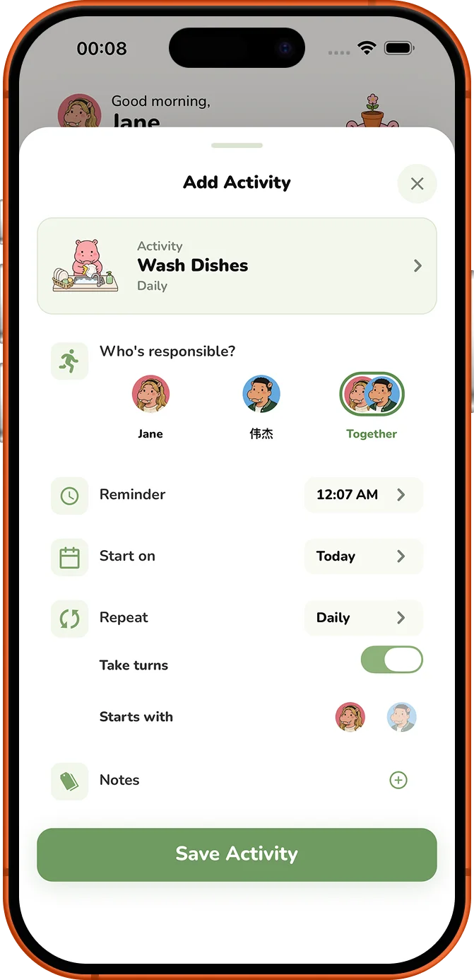 Roxily add activity screen