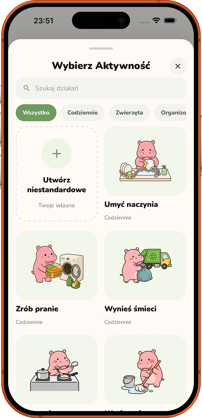 Roxyly wybierz ekran ustawień wstępnych aktywności