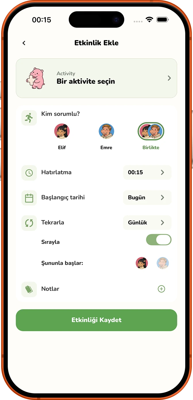 Roxily etkinlik ekleme ekranı